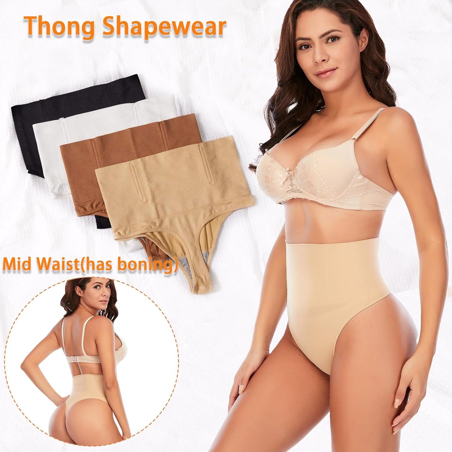 Tummy Control Thong Shapewear for Women Seamless Shaping Thong Panties Body Shaper Underwear