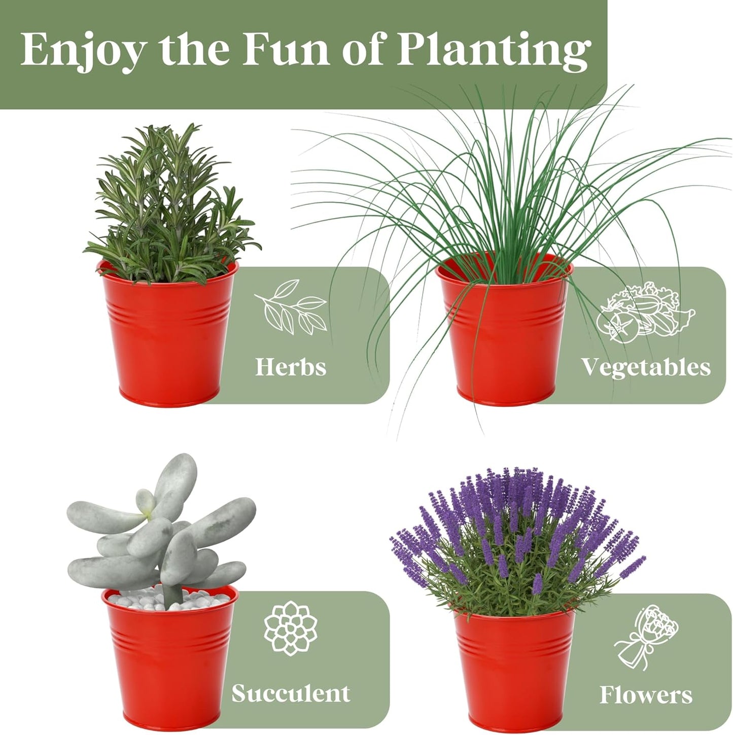 Indoor Herb Garden, Herb Garden Planter for Indoor/Outdoor, Farmhouse Plant Pots, Windowsill Herb Garden with Tray(Planter Only) Window Pots