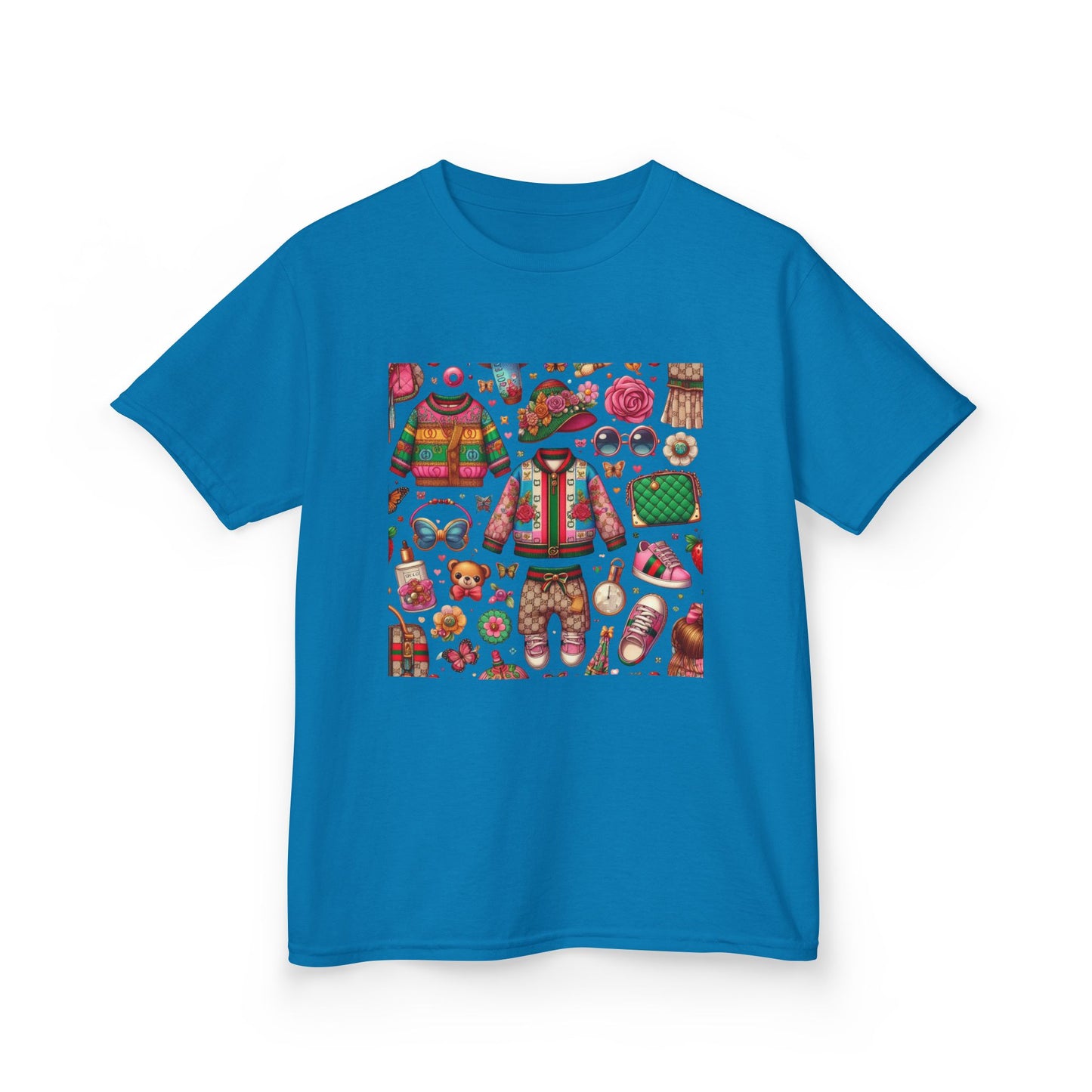 Whimsical Gucci-Inspired Kids' Tee with Fun Patterns for Playful Days