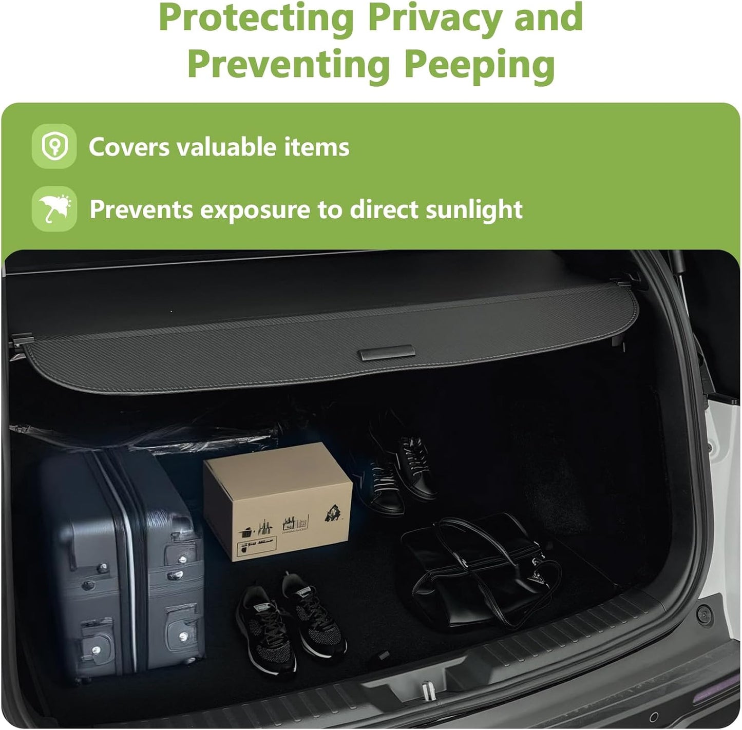 Trunk Cargo Cover for Honda CRV 2023-2025, with Carbon Fiber Texture Ends, anti - Peeping Retractable Security Shade for Privacy, CRV Accessories, 08Z07-3A0-110.