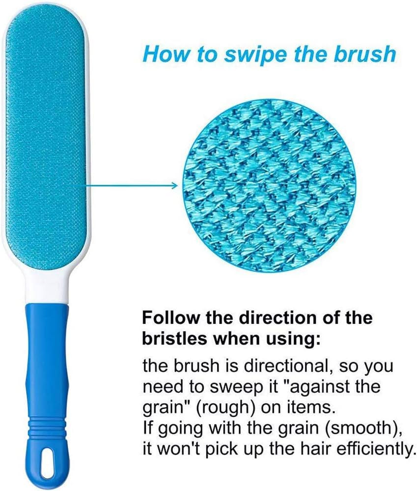 Upgraded Pet Hair Brush-Self-Cleaning Base-Efficient Double Sided Animal Lint Removal Tool-Perfect for Clothing, Furniture, Couch, Carpet, Gray