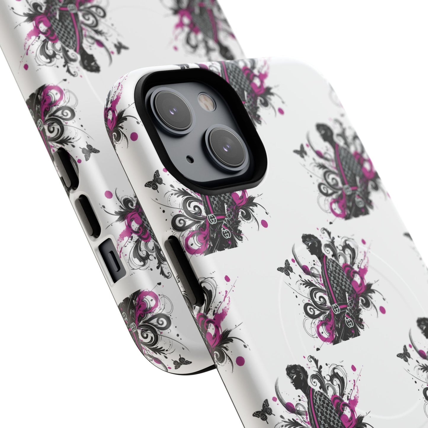 Stylish Tough Magnetic Phone Case with Vibrant Floral Design