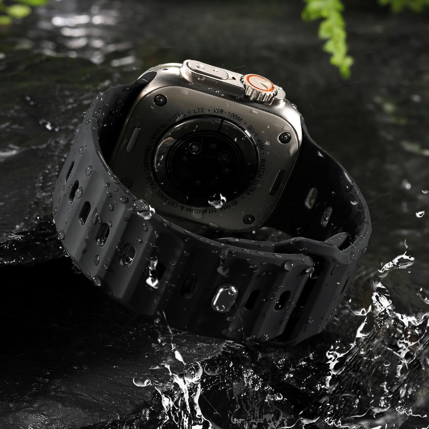 Sport Bands Compatible with Apple Watch Ultra 2/Ultra Band, Compatible with Apple Watch Bands for Men 49Mm 45Mm 44Mm 42Mm, Soft Silicone Waterproof Strap for Iwatch Series 9 8 7 6 5 4 SE 3 2 1