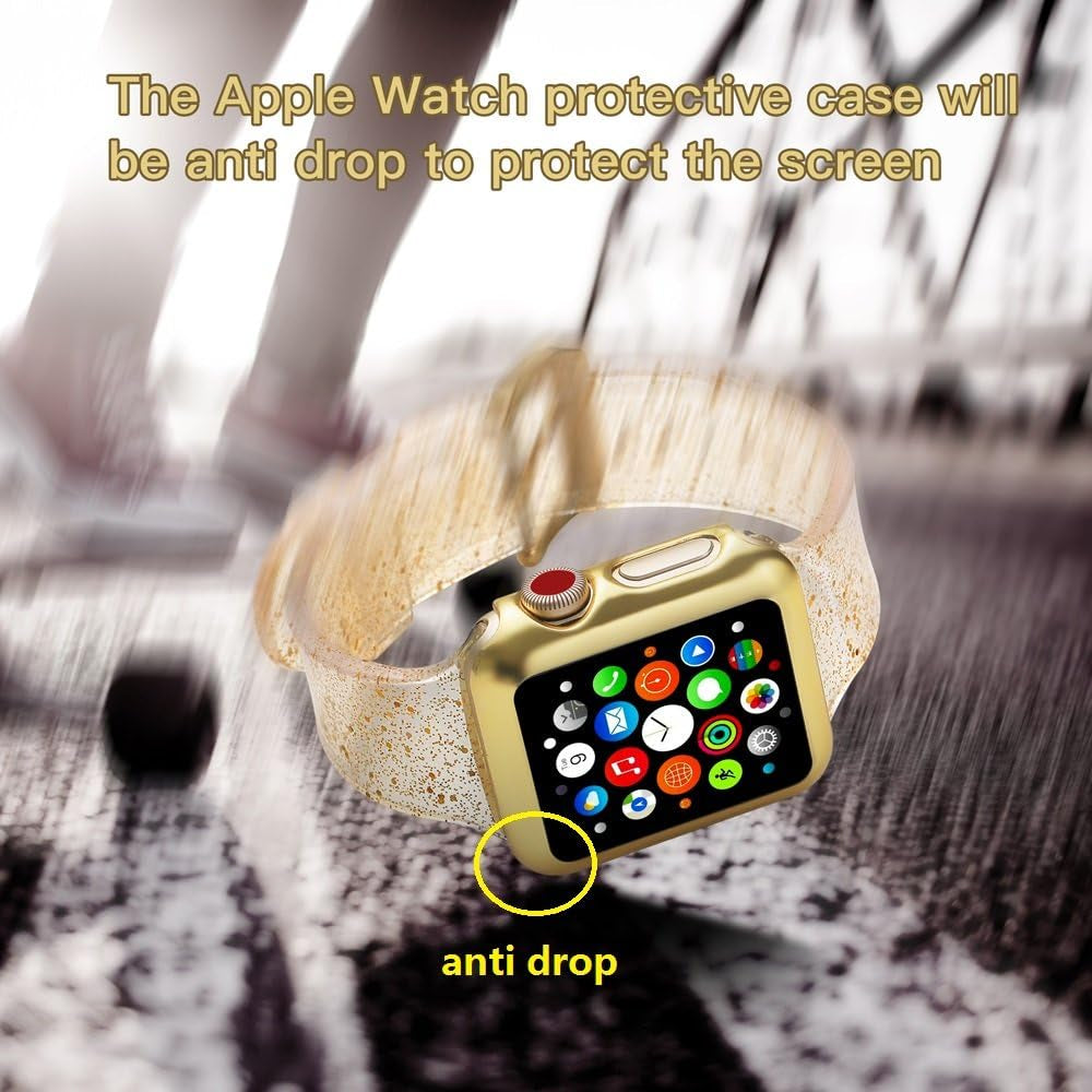 Compatible with Apple Watch Band, Women Transparent Clear Soft Cute Silicone Sports Iwatch Band Strap for Apple Watch Series 8/7/6/5/4/3/2/1/SE