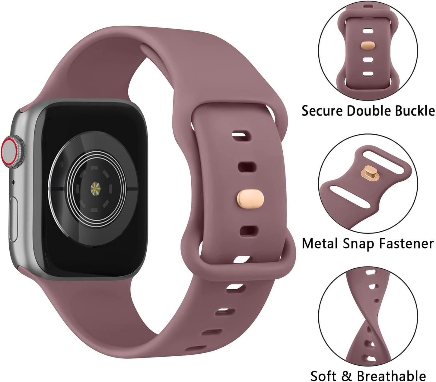 Band for Apple Watch Series 8 SE 7 6 5 4 3 2 1 45/41/40/44/38/42Mm Women Men Soft Replacement Silicone Band for Iwatch