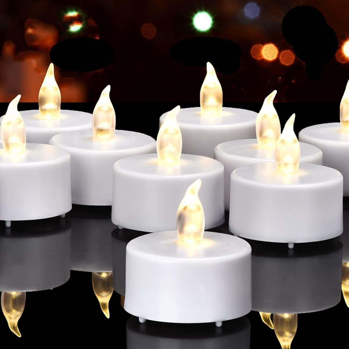 Tea Light Candles with Remote Control,Flickering Flameless LED Candle,Long Lasting 400+Hours,Battery Operated with Timer for Home Decoration Seasonal &Festival Celebration Warmyellow (24Pcs)