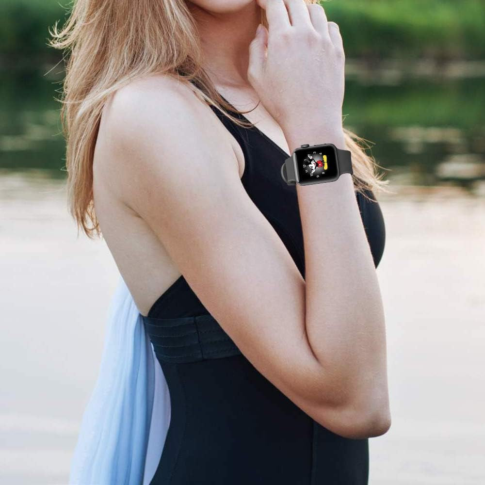 Compatible with Apple Watch Band 38Mm 40Mm 41Mm 42Mm 44Mm 45Mm 49Mm Women Men Soft Silicone Sport Strap Replacement Wristbands with Classic Clasp for Iwatch Series 8 7 6 5 4 3 2 1 SE 6Pack