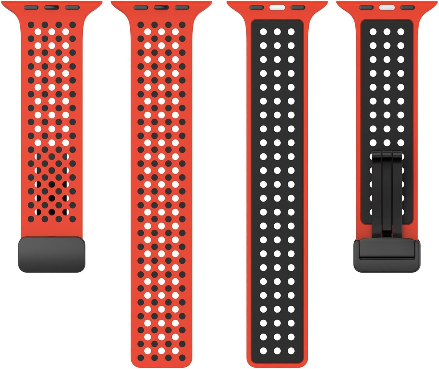 Compatible with Apple Watch Band for Women,Colorful Design,Magnetic Link,Breathable,Foldable,Magnetic Silicone Band,Iwatch Band,Smartwatch Band