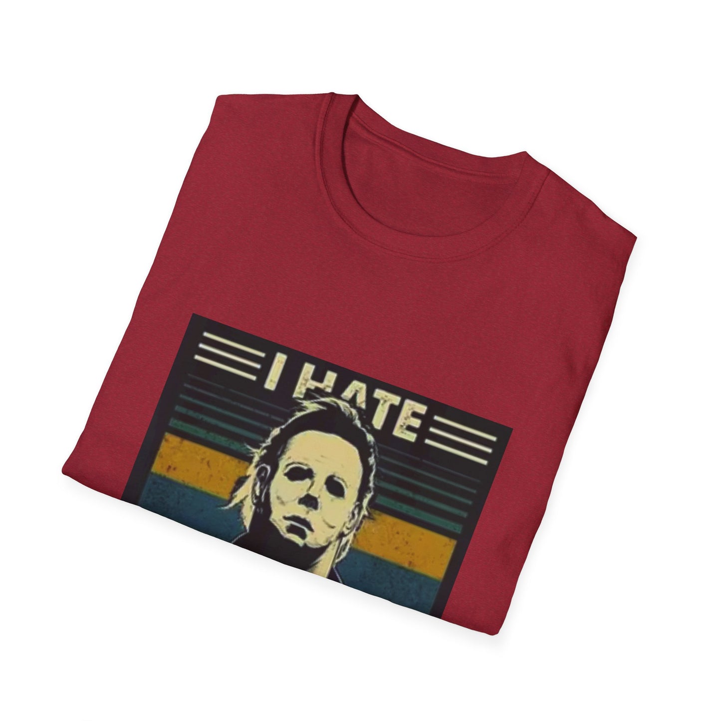 Tees Michael Myers I Hate People Vintage Print Short-Sleeved Tee Men'S Black T Shirt Unisex Softstyle T-Shirt