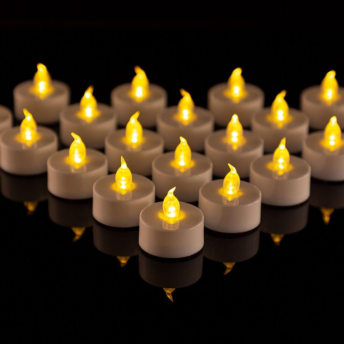Tea Light Candles with Remote Control,Flickering Flameless LED Candle,Long Lasting 400+Hours,Battery Operated with Timer for Home Decoration Seasonal &Festival Celebration Warmyellow (24Pcs)