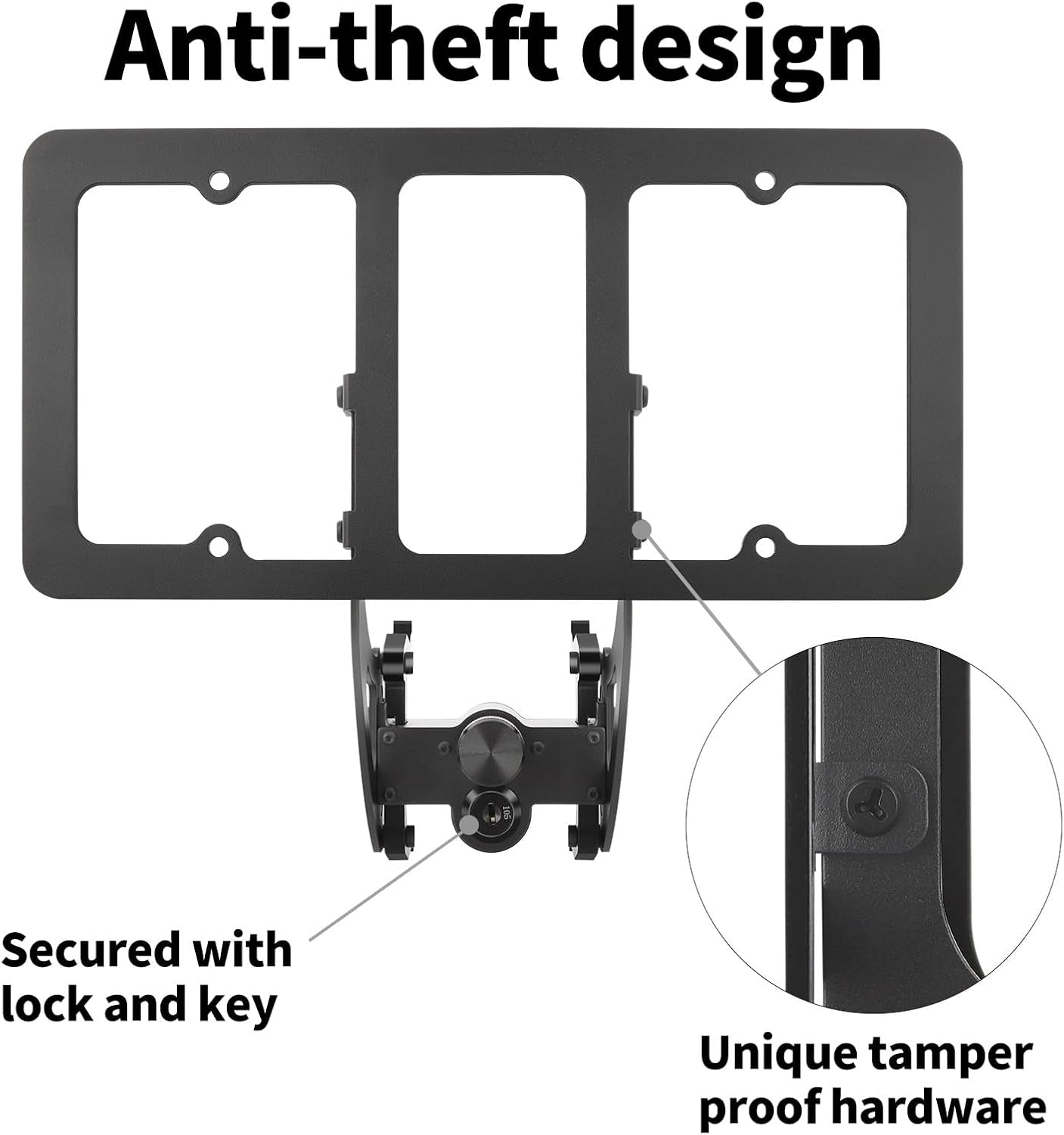 The Original Lockable License Plate Holder for 2020-2024 Tesla Model Y, Front License Plate Bracket Mounting Kit with Anti-Theft Features, No Adhesives License Frame (Streamlined Gen2 Design)