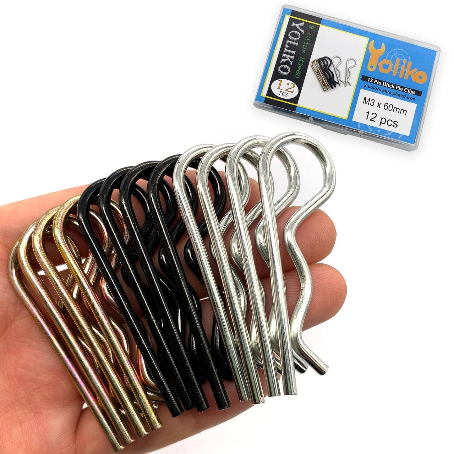 6 Pcs Heavy Duty Hitch Pins Clip R Clips Spring Retaining Wire Hair Pins Cotter Pin Strong Spring Rubber-Coated Grip R Clip for Trailer Tractors Mower Carts Truck Pin Clip M3.5X75Mm TRUCK DRIVER