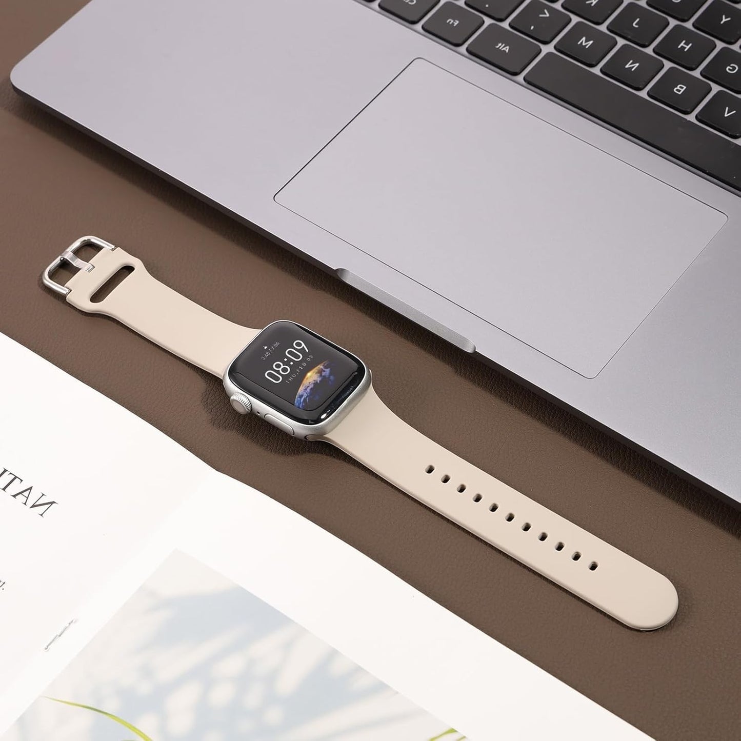 Sports Silicone Band for Iwatch Bands Series 9 8 7 6 5 4 3 2 1 SE Ultra,Women and Men,Waterproof Band Compatible with Apple Watch Band 38Mm 40Mm 41Mm 42Mm 44Mm 45Mm 49Mm