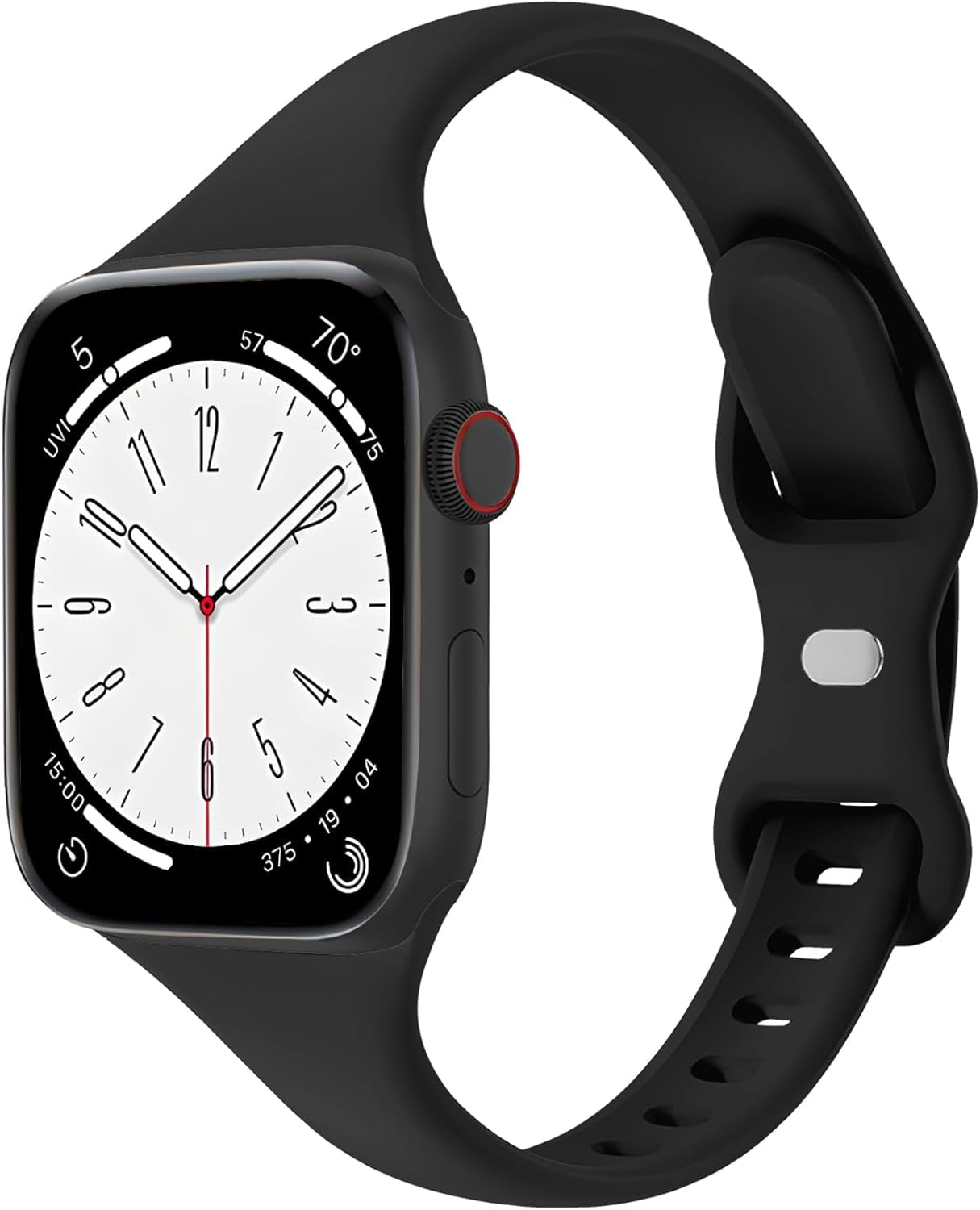 Sport Slim Silicone Band Compatible for Apple Watch Band 40Mm 42Mm 38Mm 41Mm 44Mm 45Mm 49Mm,Thin Narrow Replacement Silicone Sport Strap for Iwatch Series Ultra 8/7/6/5/4/3/2/1 SE Women Men