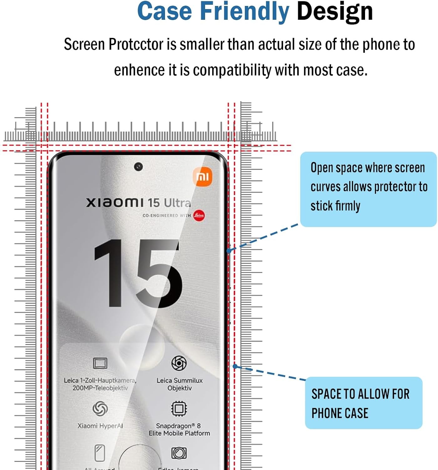 2 Pack 3D Compatible with Xiaomi 15 Pro/Xiaomi 15 Ultra Screen Protector, 3D Full Coverage 9H Tempered Glass Film, HD Clear Scratch Resistant, Bubble-Free