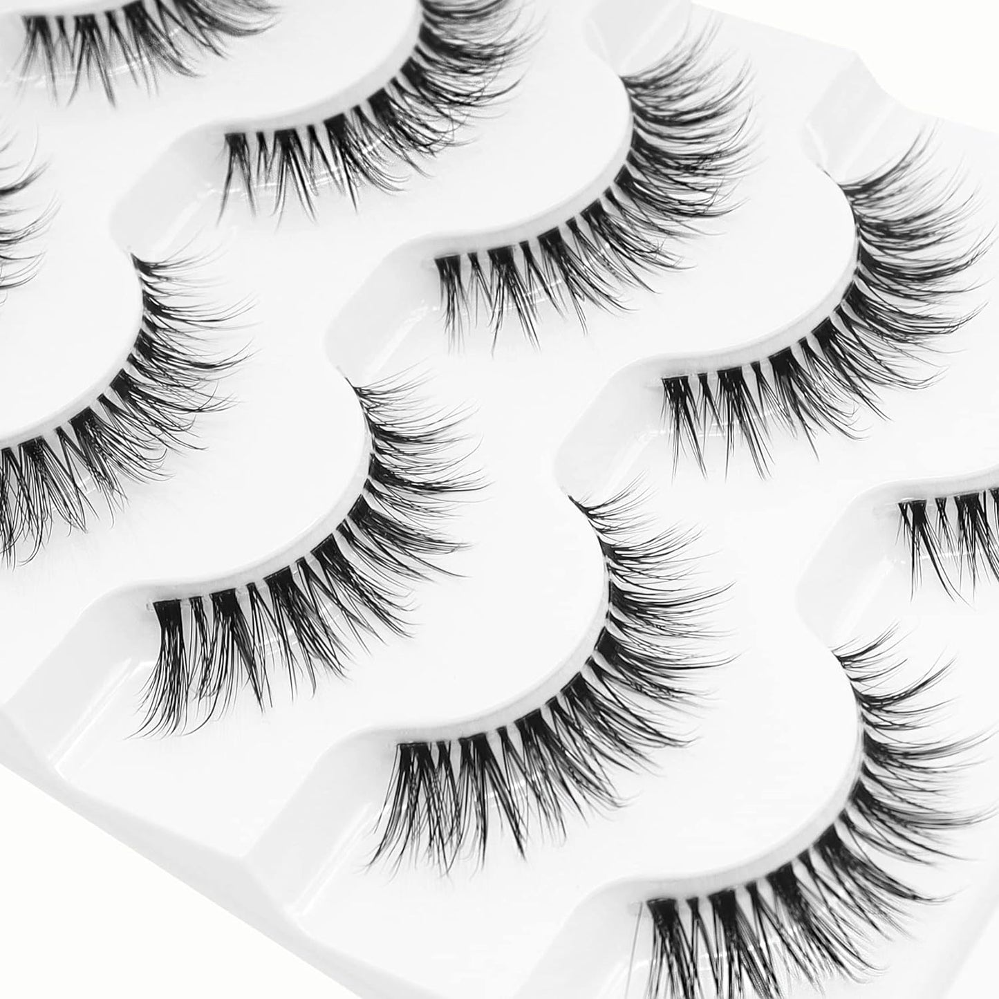 Lashes 5D Faux Mink Lashes 100% Handmade Luxurious Fake Eyelashes Lightweight Fluffy False Eyelashes 5 Pairs Pack (G2)
