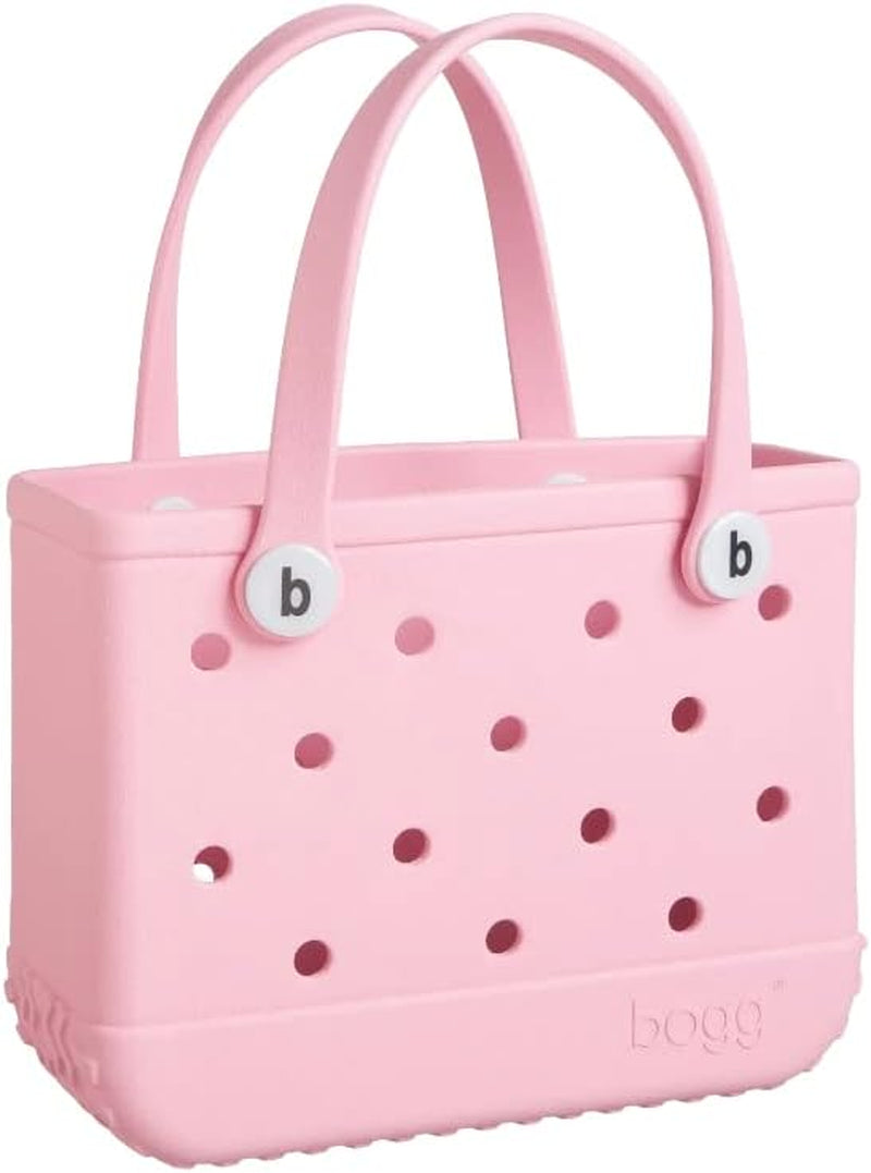 Bitty Waterproof Washable Tip Proof Durable Open Tote Bag for the Beach Boat Pool Sports 11X8.5X4.5 - Lightweight Cute Tote Bag - Durable Rubber Bags for Women - Blowing Pink Bubbles