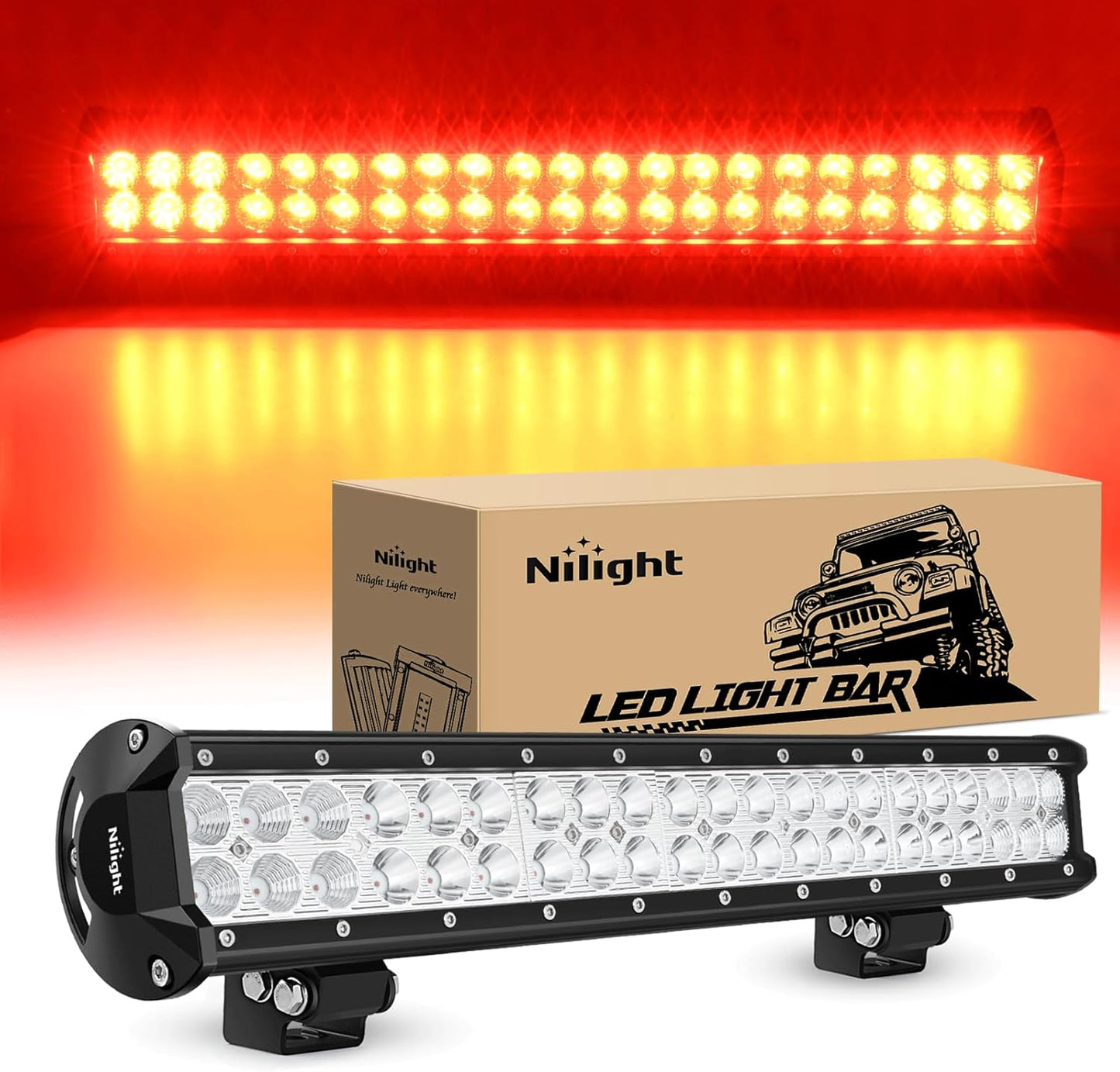 - 60005C-A 20Inch 126W Spot Flood Combo Led Light Bar off Road Lights Boat Lighting Fog Light Driving Lights LED Work Light for Trucks, 2 Years Warranty