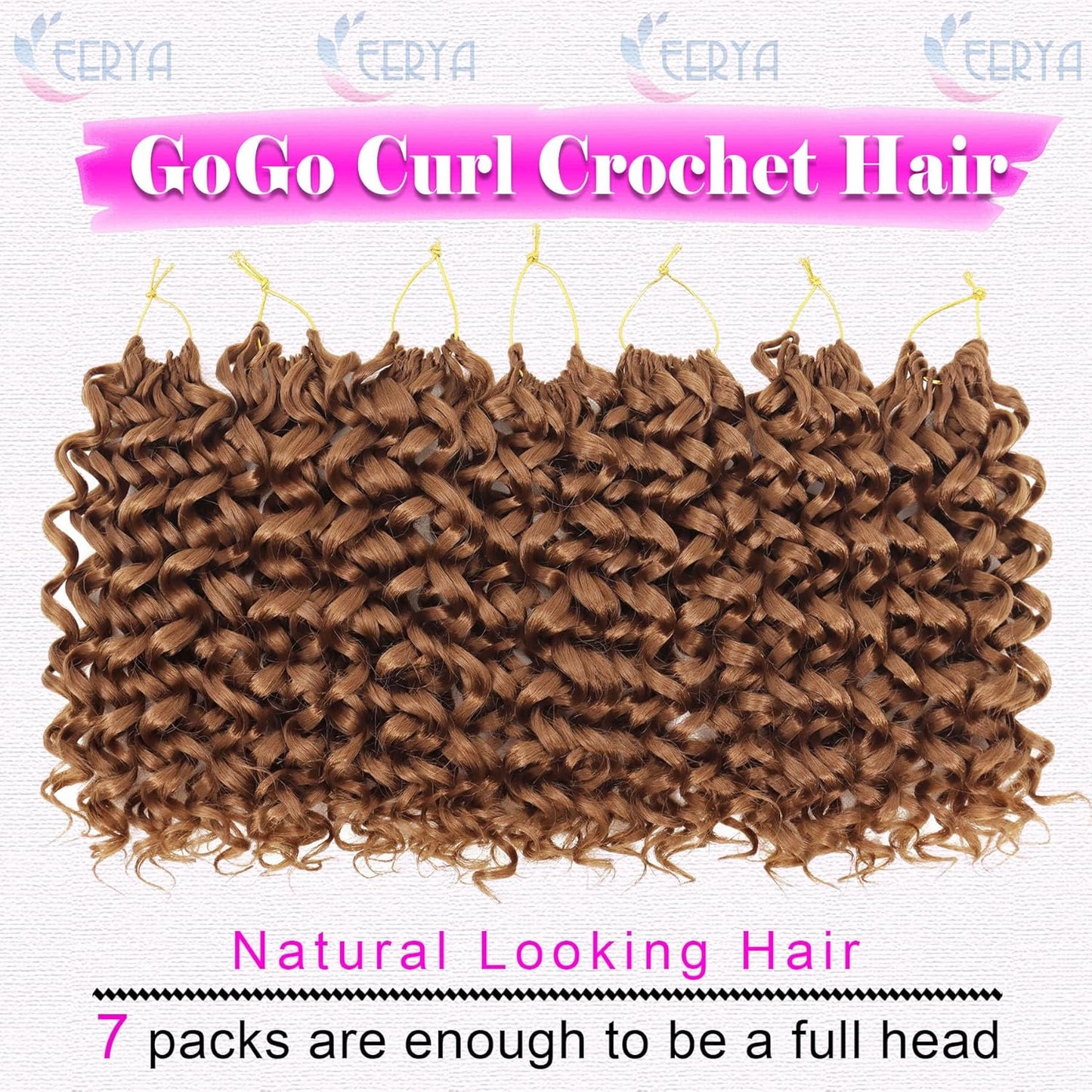 7 Packs Gogo Curl Crochet Hair 10 Inch Short Curly Crochet Hair for Women Water Wave Beach Curl Deep Twist Crochet Braids Synthetic Braiding Hair Extensions(10 Inch, #30)