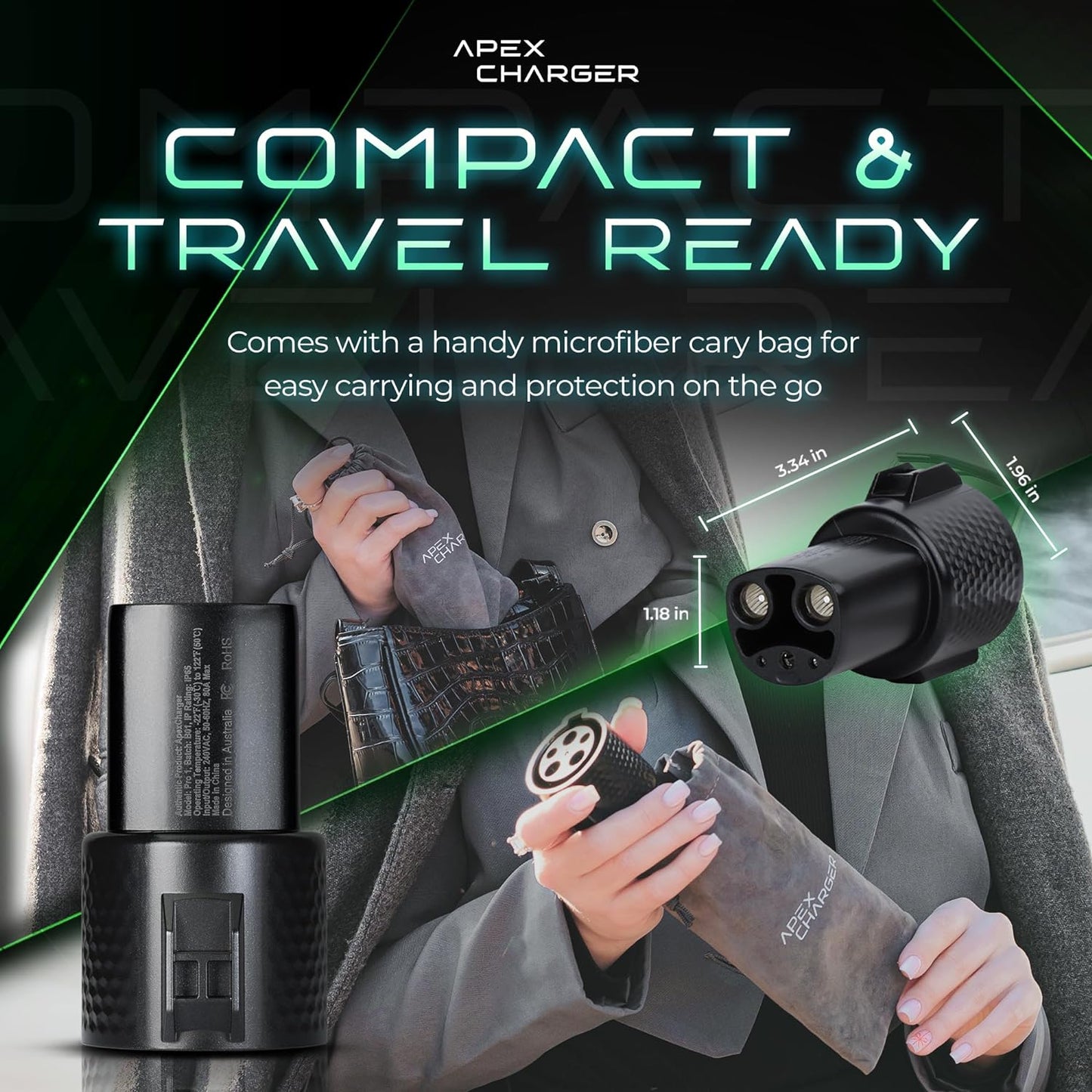 *FOR TESLA ONLY* PRO 1 Connector: J1772 to Tesla Adapter. Converts Portable, Mobile & Level 2 Wall Mounted AC Electric Vehicle Charging Stations to NACS. Exterior Accessories Model S Y 3 X