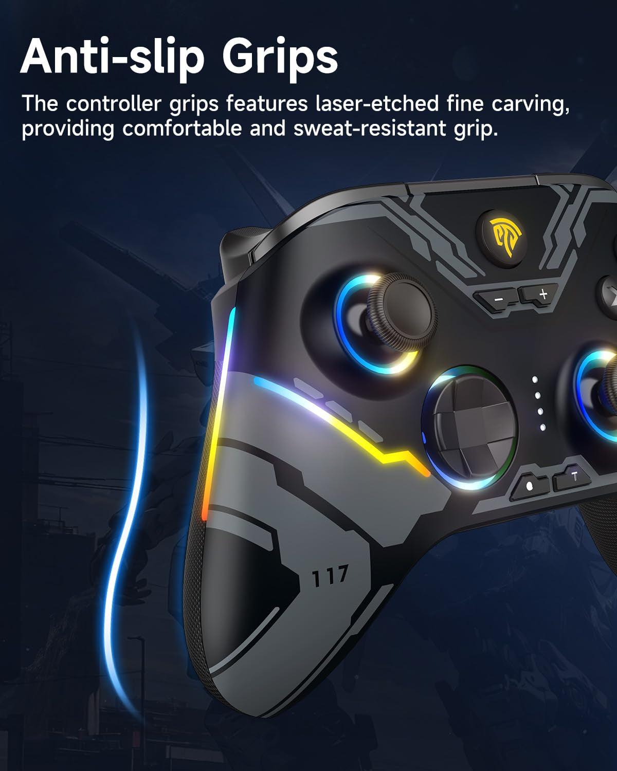 X15 PC Controller - Enhanced Wireless Bluetooth Controller with Hall Joysticks/Hall Triggers/Rgb Lighting - No Stick Drift, No Dead Zone - Work for Windows PC, Android, Steam and Switch