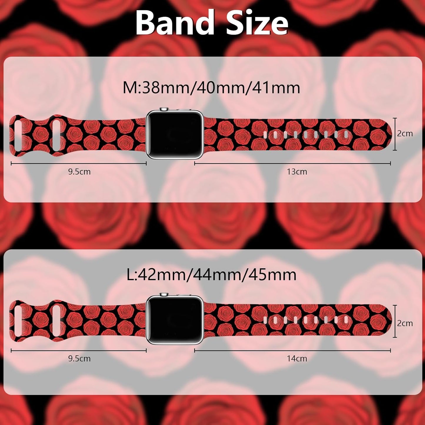 Floral Silicone Band Compatible with Apple Watch Bands for Women, 38Mm 40Mm 41Mm 42Mm 44Mm 45Mm 49Mm, for Iwatch Band Series 9 SE Ultra 8 7 6 5 4 3 2 1