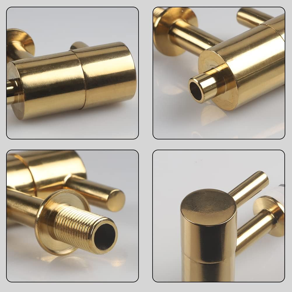 Beverage Dispenser Faucet Stainless Steel Spigot Gold Chrome Valve Replacement Tap No-Lead with Anti-Clogging Cap for Glass Jar Wine Beer Barrel Drink Dispenser by Gwenb(0.47”/12Mm)