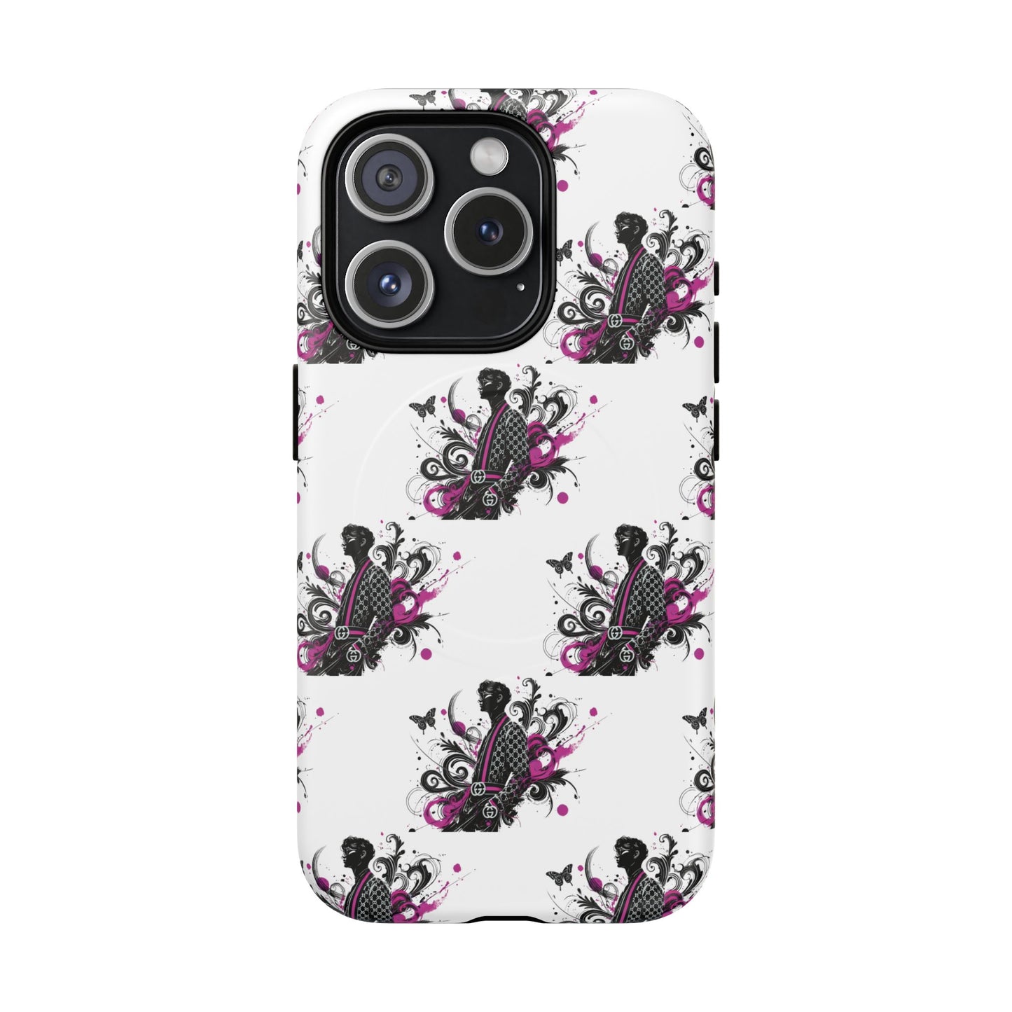 Stylish Tough Magnetic Phone Case with Vibrant Floral Design