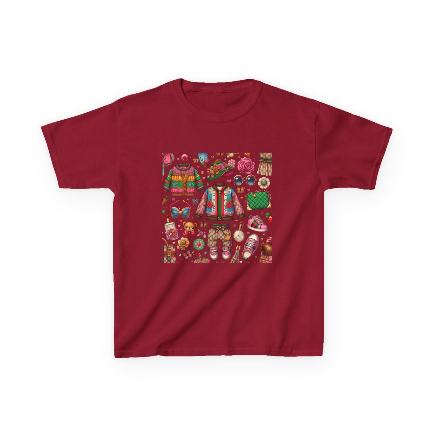 Whimsical Gucci-Inspired Kids' Tee with Fun Patterns for Playful Days