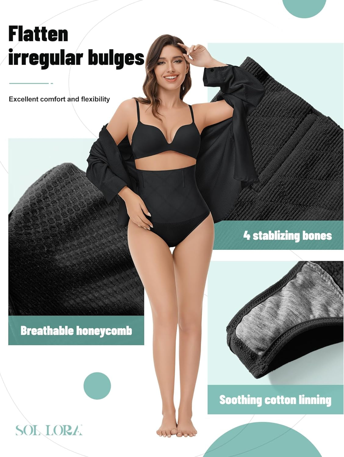 Thong Shapewear Tummy Control, High Waist Women'S Shapewear Underwear and Spanks