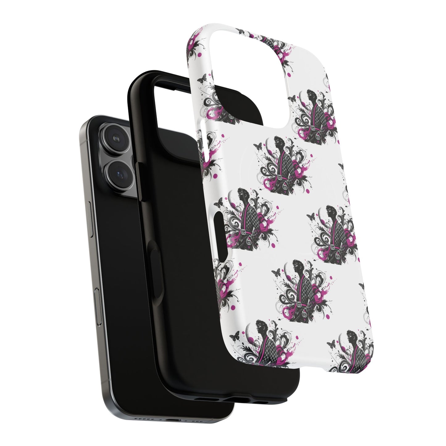 Stylish Tough Magnetic Phone Case with Vibrant Floral Design