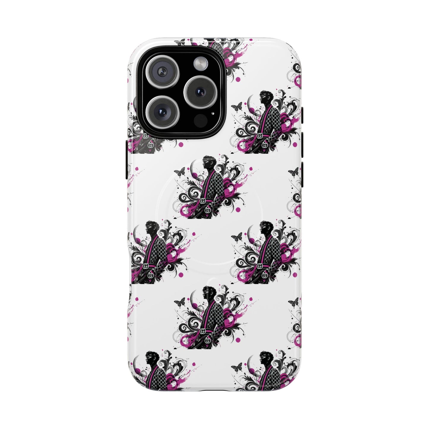 Stylish Tough Magnetic Phone Case with Vibrant Floral Design