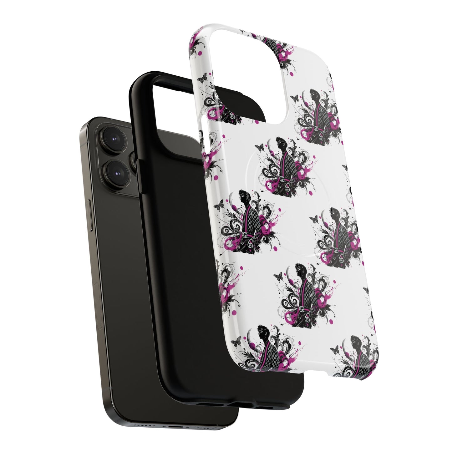Stylish Tough Magnetic Phone Case with Vibrant Floral Design