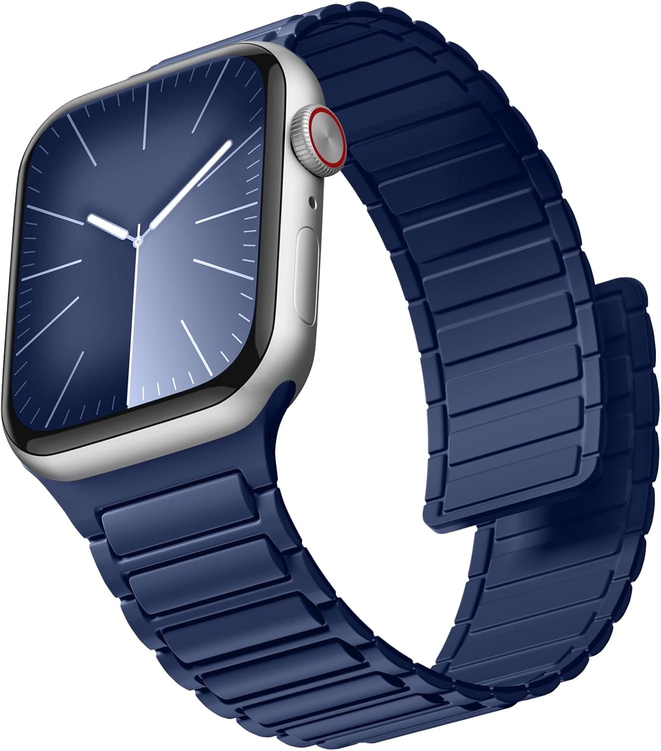 Magnetic Band Compatible with Apple Watch 45Mm for Men 46Mm 44Mm 42Mm 41Mm 40Mm 38Mm 49Mm Bands, Sport Silicone Strap Strong Magnet Link Wristband for Iwatch Series 10 9 8 7 6 5 4 3 SE Ultra 2