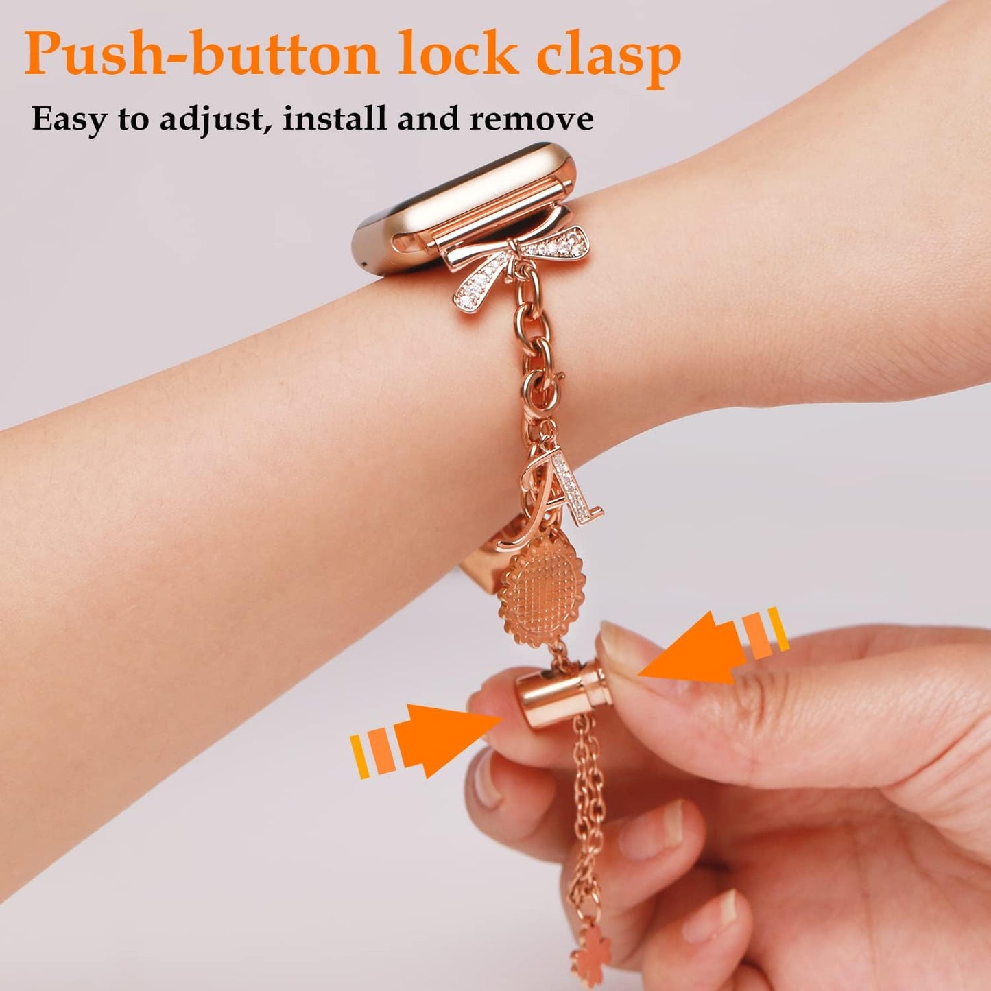 Compatible with Watch Bands 38Mm 40Mm 41Mm 42Mm 44Mm 45Mm,Adjustable Bling Bands with Charms for Watch Series 7/6/5/4/3/2/1/SE