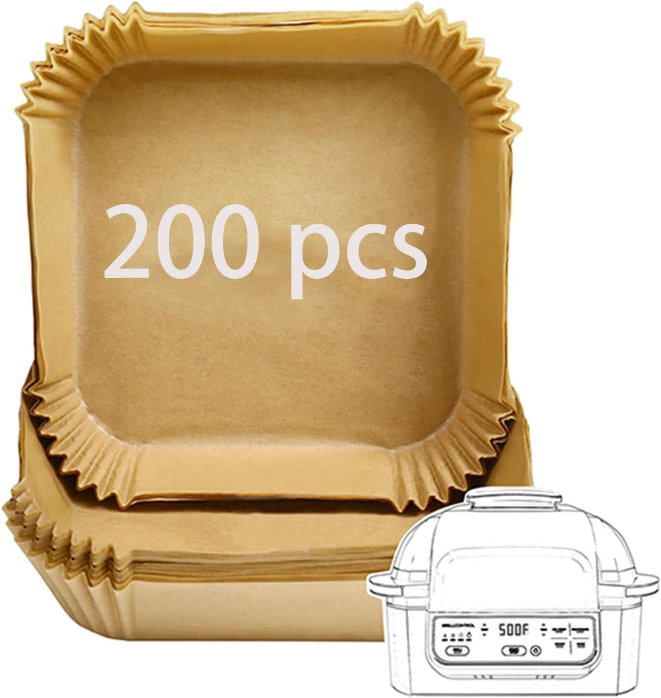 Air Fryer Liners for Ninja Air Fryer, 100 Pcs Air Fryer Disposable Paper Liner Air Fryer Accessories for Ninja AF101 Air Fryer Ninja Af150Air Fryer XL Ninja AF161