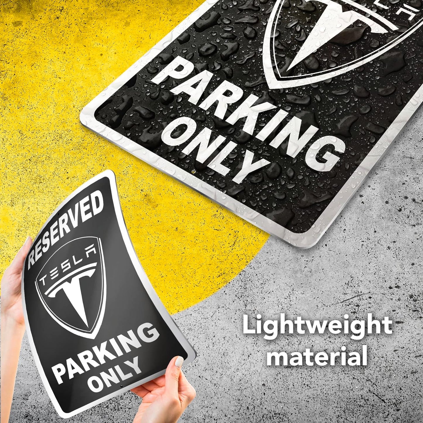 Tesla Parking Only Sign - 8X12 Aluminum Tesla Poster - Gifts for Tesla Owners - Tesla Garage Sign - Tesla Gifts for Men - Tesla Sign Parking