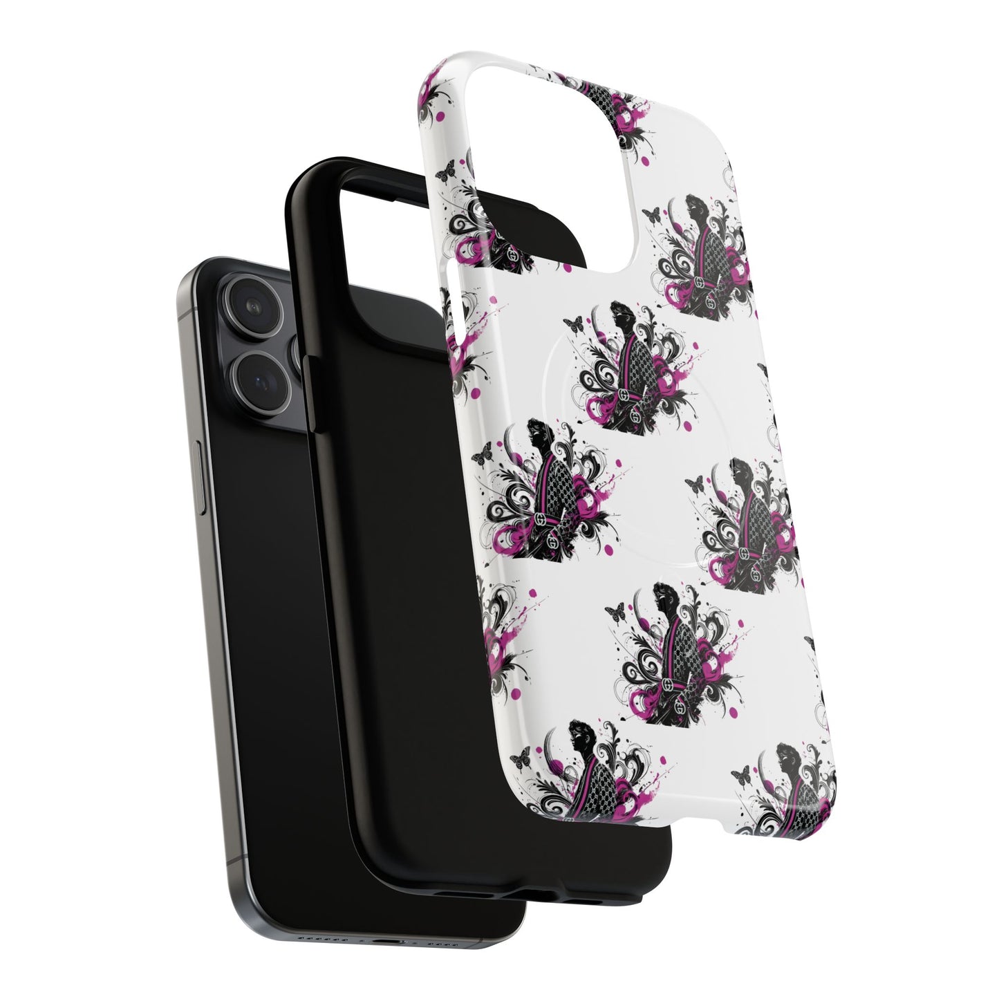 Stylish Tough Magnetic Phone Case with Vibrant Floral Design