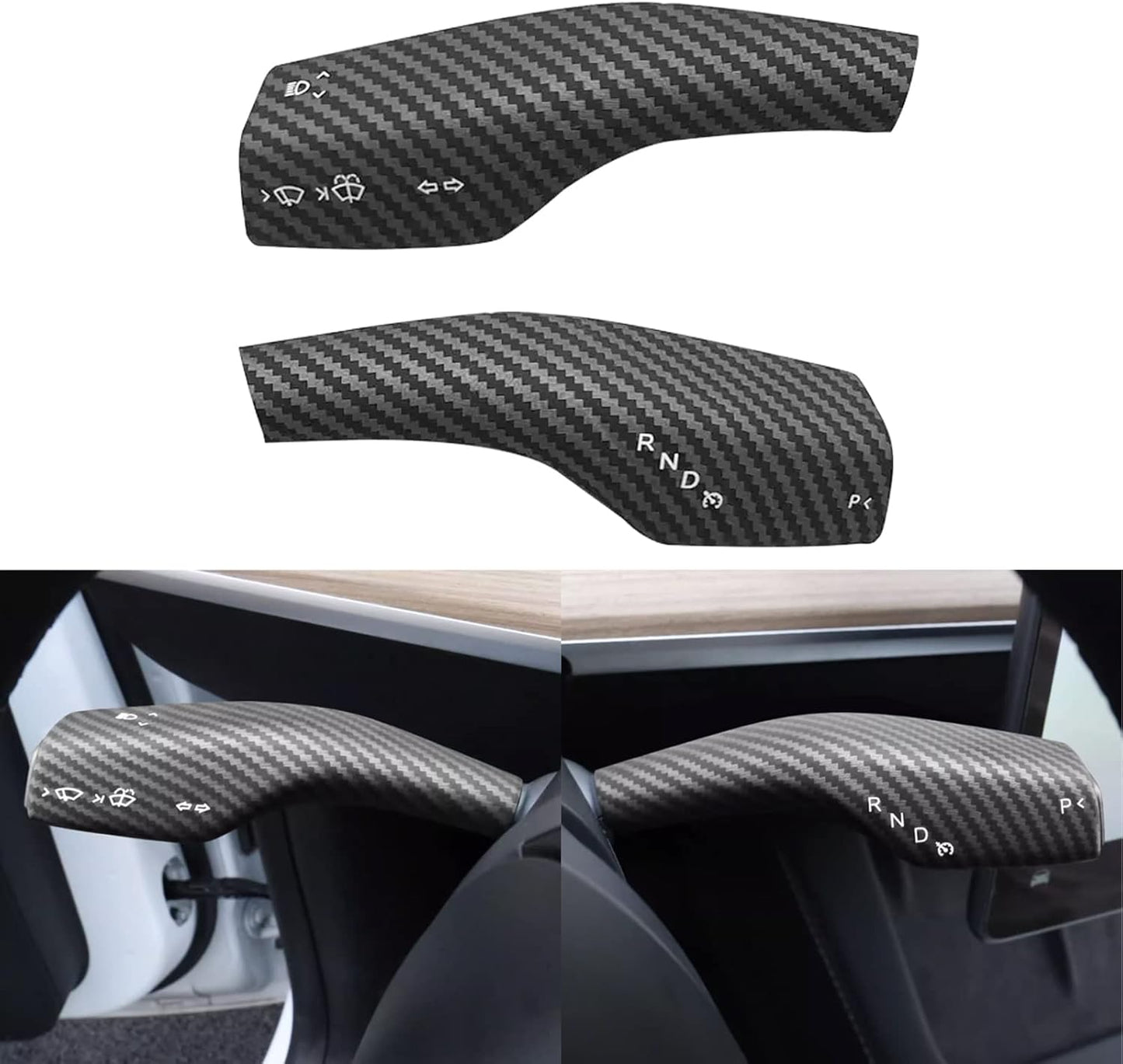 Steering Lever Cover for Tesla Model 3 Model Y, Gear Shift Cover Accessories Gear Lever Decorative Cover for Model 3/Y (White)