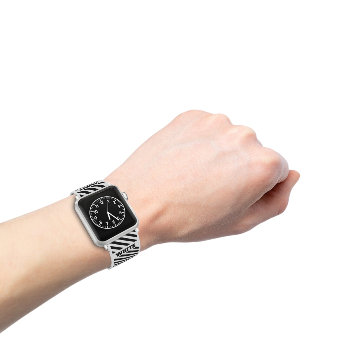 Stylish Black & Off-White Inspired Apple Watch Band - Modern Design with 'WHITE' Text