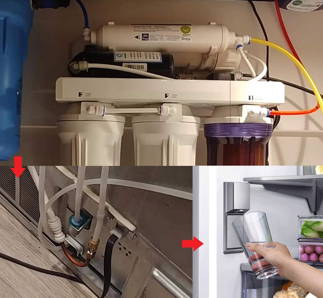 49.2Ft Water Supply Pipe Tube,Refrigerator Water Line +Fridge Connector Kit, Ice Maker Water Line Kit for Refrigerator,Ice Maker... (1/4" Tubing Pipe)-Easy Installation.