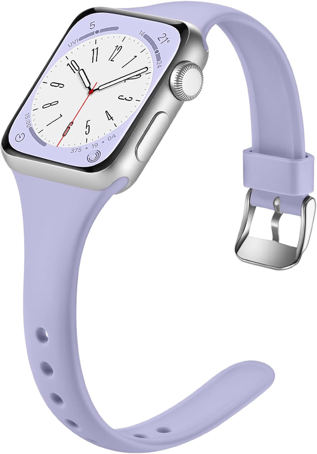 Slim Band Compatible with Apple Watch 40Mm 38Mm 41Mm 44Mm 42Mm 45Mm 46Mm 49Mm for Women Men, Soft Silicone Narrow Thin Sport Replacement Strap for Iwatch Series 10 9 8 7 6 5 4 3 2 1 Ultra SE