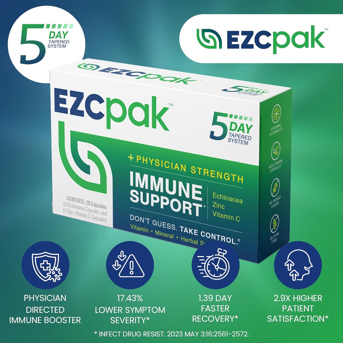 5-Day Tapered Immune Support Booster - Vitamin Immune Support Supplement, Echinacea, Zinc Vitamin C, Vitamins for Immune System Support, Immune Boosters for Adults - Immune Support Vitamins TLBH