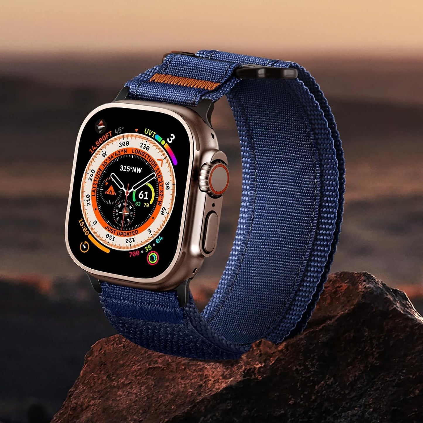 Rugged Nylon Compatible with Apple Watch Bands for Men, Soft Woven Adjustable Tactical Wristbands Strap for Iwatch Ultra 2 49Mm, Series 10 46Mm, 9 8 7 45Mm, SE2 SE 6 5 4 44Mm, 3 2 1 42Mm