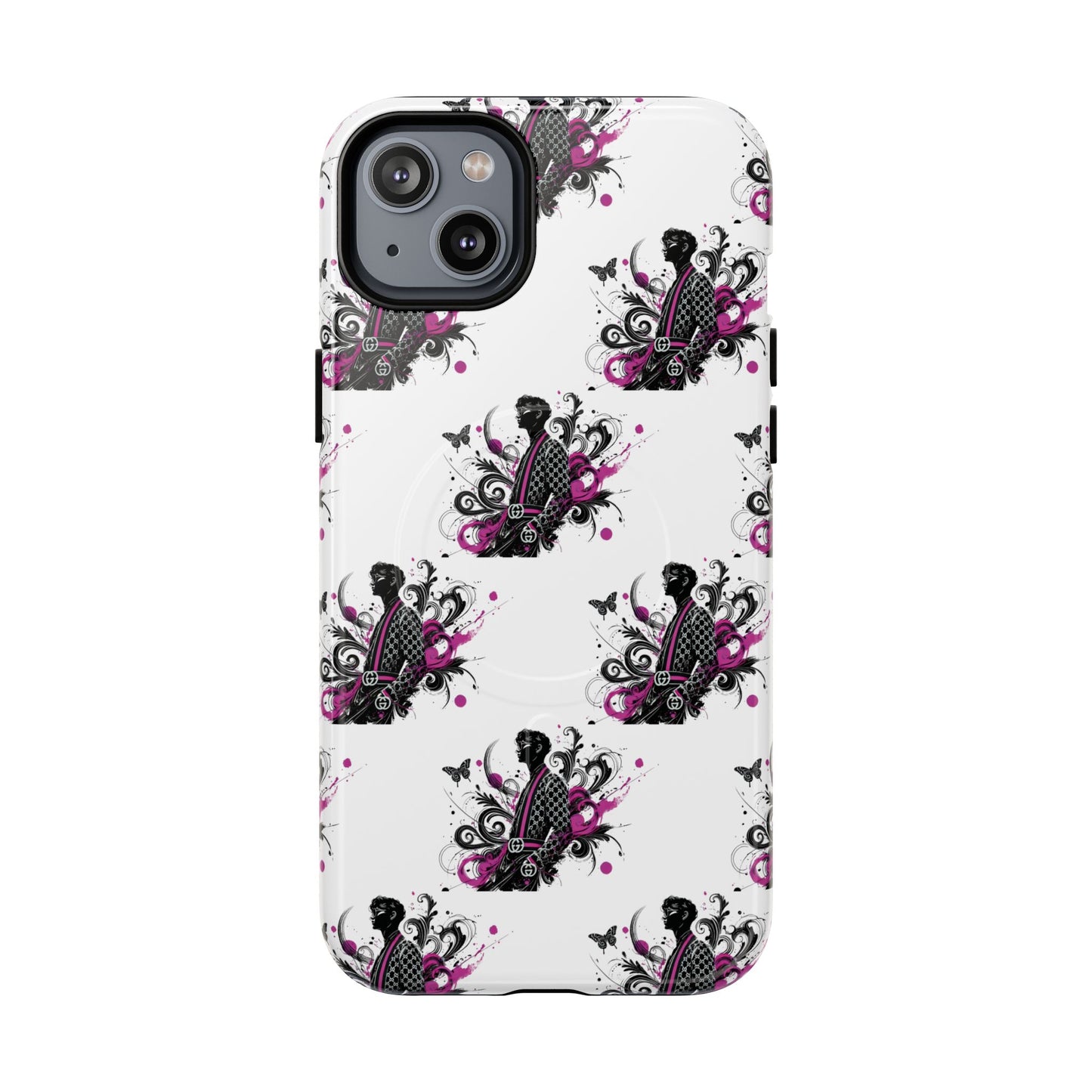 Stylish Tough Magnetic Phone Case with Vibrant Floral Design