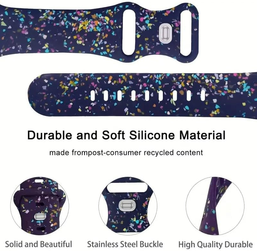 Sport Band Compatible with Apple Watch Band 38Mm 40Mm 41Mm 42Mm 44Mm 45Mm 49Mm for Women Men, Made from Recycled Plastic - Soft Breathable Strap for Iwatch Series SE 9 8 7 6 5 4 3 2 1 Ultra 1 2