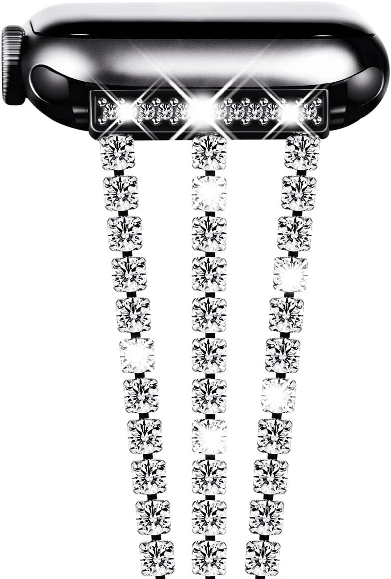 Compatible for Apple Watch Band Series 9 8 Series 7 SE Series 6 5 4 3, Sparkling Bling Shiny Diamonds Bracelet for Iwatch Band Womens