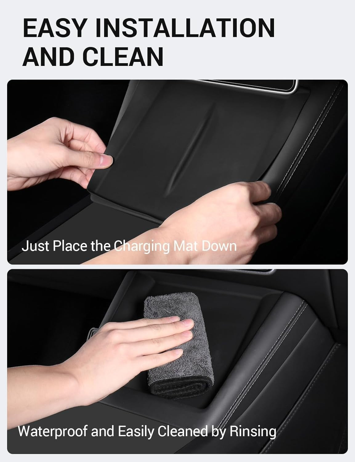 Upgrade Tesla Model 3 Highland Center Console Wireless Charger Mat Silicone Cover Wireless Charging Phone Pad for 2024 2025 Model 3 Interior Accessories