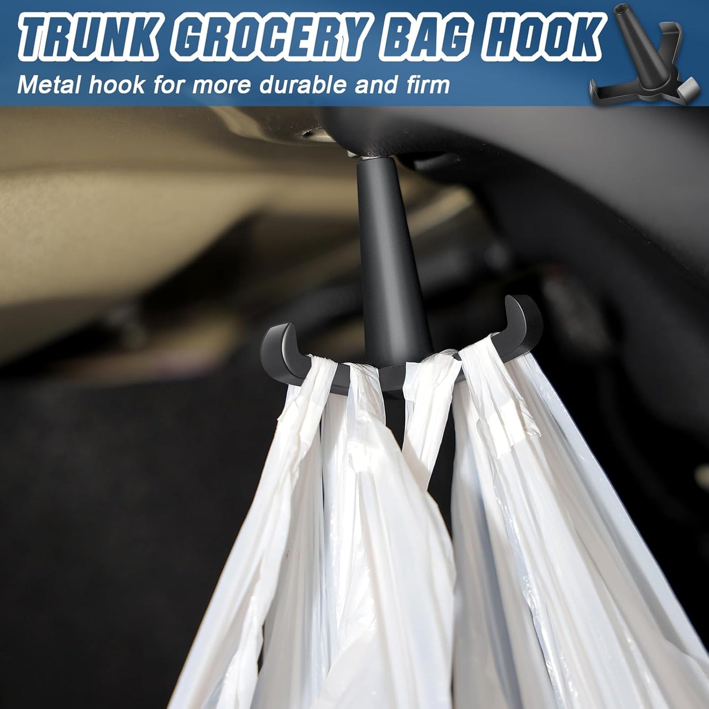 Tesla Model 3 Trunk Grocery Bag Hook Aluminum Trunk Hook for Tesla Model 3 Accessories 2024-2018