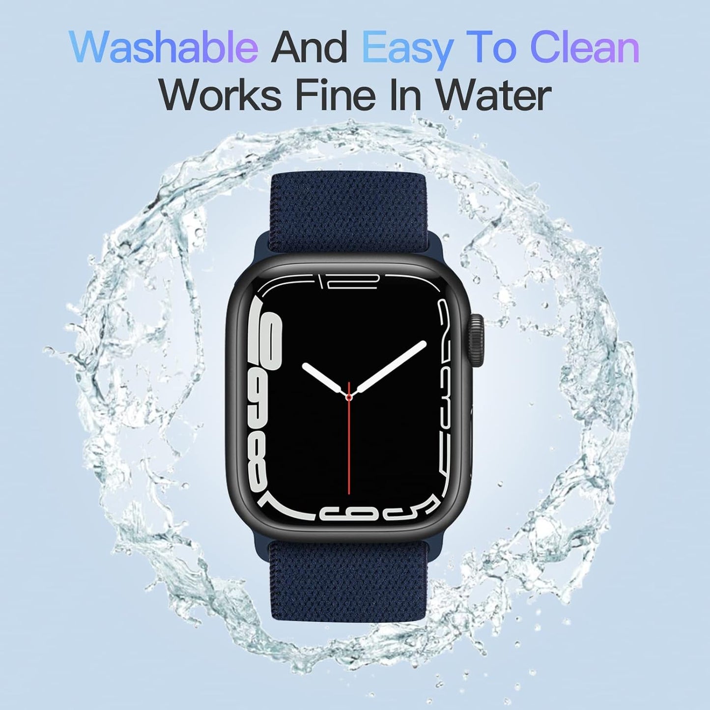 Stretchy Nylon Solo Loop Band Compatible with Apple Watch Band 49/45/44/42Mm 38/40/41Mm, Adjustable Braided Sport Elastic Wristbands Women Men Strap for Iwatch Series Ultra SE 8/7/6/5/4/3/2/1